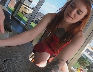 011822_pov_blowjob_and_cum_on_her_tits_ginger_redhead_brille_likes_sucking_dick